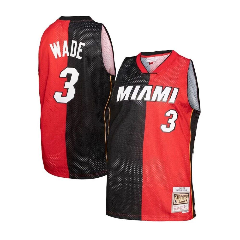 Dwyane‎ Wade Miami Heat Mitchell & Ness Jersey Hardwood Classics Split Swingman